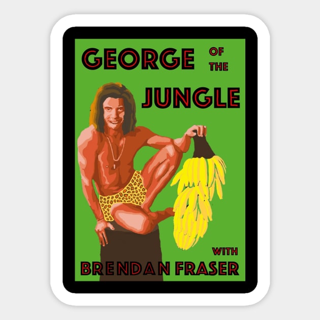 George of the Jungle Sticker by dwilland